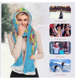 Women's Cold Weather Scarves, 3 in 1 Cotton Velvet Lining Warm Hooded Wrap Multi 11 $15.99 Scarves