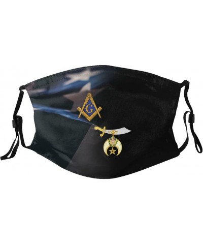 Masonic Shriner Split Face Mask Adjustable Breathable Balaclava with Filter Black $10.64 Balaclavas