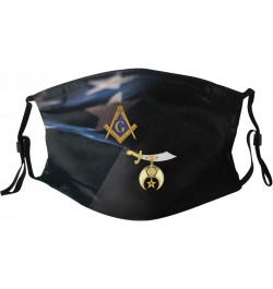 Masonic Shriner Split Face Mask Adjustable Breathable Balaclava with Filter Black $10.64 Balaclavas