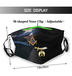 Masonic Shriner Split Face Mask Adjustable Breathable Balaclava with Filter Black $10.64 Balaclavas