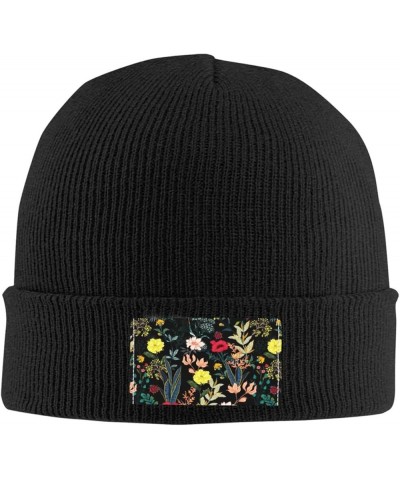 Colorful Boho Floral Print Slouchy Beanie for Men Women Hip-Hop Soft Lightweight Running Beanie Adult Hats Black $13.42 Skull...