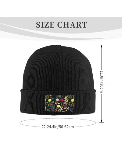 Colorful Boho Floral Print Slouchy Beanie for Men Women Hip-Hop Soft Lightweight Running Beanie Adult Hats Black $13.42 Skull...