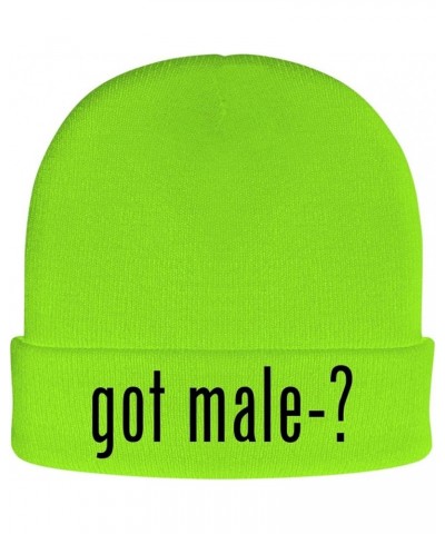 got Male-? - Soft Adult Beanie Cap Neon Green $12.96 Skullies & Beanies