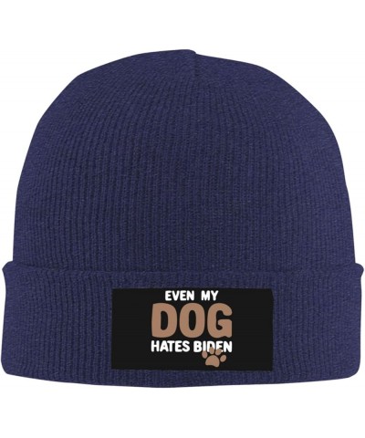 Even My Dog Hates Biden. Funny Anti Biden Beanie Hat Women Knitted Hat Skull Cap Men Knit Slouchy Hat Black Navy Blue $10.42 ...