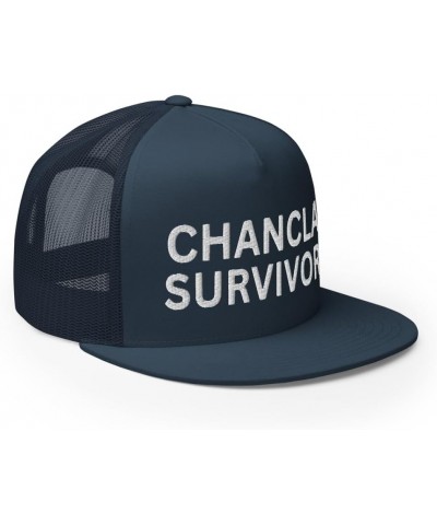 Chancla Survivor Hispanic Hat (Embroidered Trucker Cap) Navy $17.38 Baseball Caps