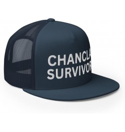 Chancla Survivor Hispanic Hat (Embroidered Trucker Cap) Navy $17.38 Baseball Caps