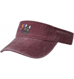 Happy Bat Sun Visor Hats for Women Men Sun Hat Cotton Golf Hat Vintage Baseball Cap Red $11.08 Visors