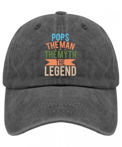 Pops The Man The Myth The Legend Caps Running Hats for Women Pigment Black Dad Hat Gifts for Grandma Cool Hats Pigment Black ...