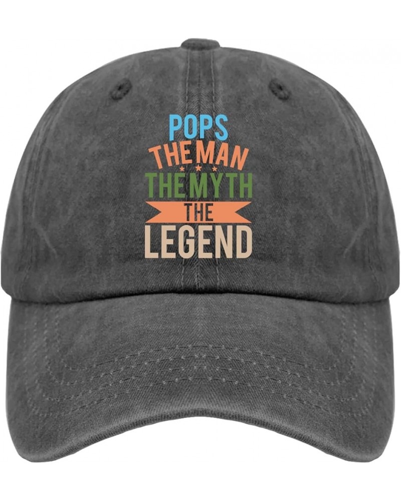 Pops The Man The Myth The Legend Caps Running Hats for Women Pigment Black Dad Hat Gifts for Grandma Cool Hats Pigment Black ...