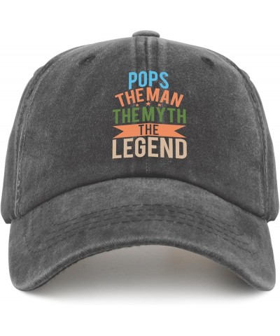 Pops The Man The Myth The Legend Caps Running Hats for Women Pigment Black Dad Hat Gifts for Grandma Cool Hats Pigment Black ...