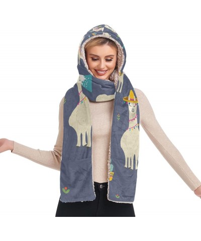 Women's Cold Weather Scarves, 3 in 1 Cotton Velvet Lining Warm Hooded Wrap Multi 16 $13.43 Scarves