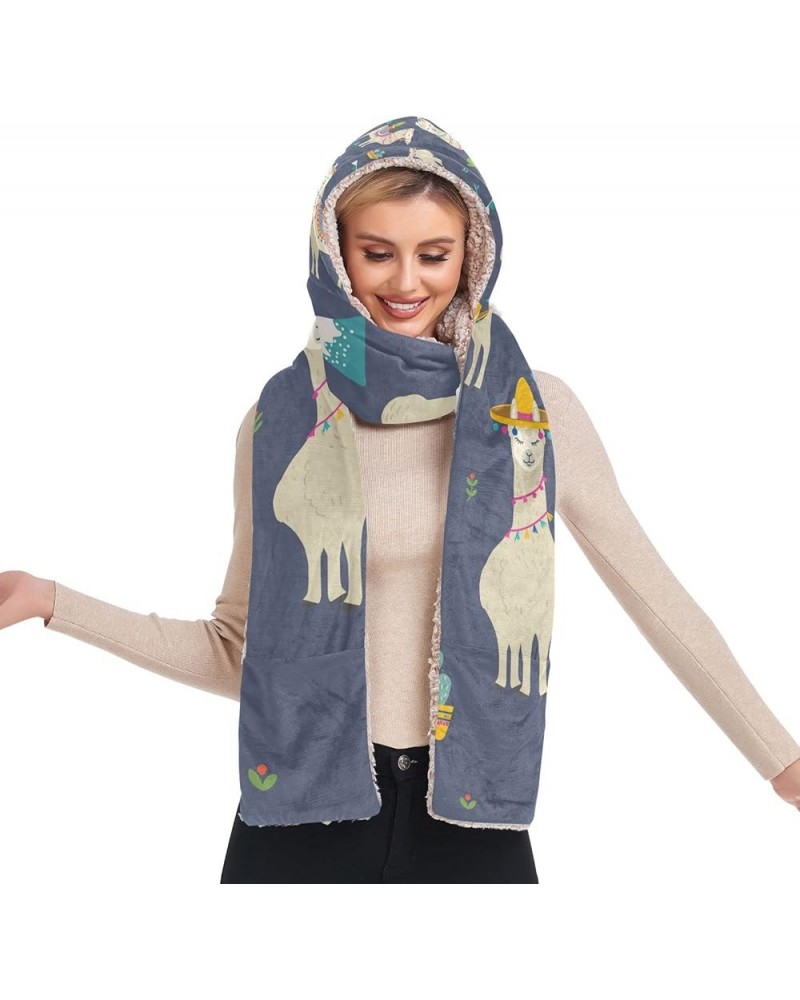 Women's Cold Weather Scarves, 3 in 1 Cotton Velvet Lining Warm Hooded Wrap Multi 16 $13.43 Scarves