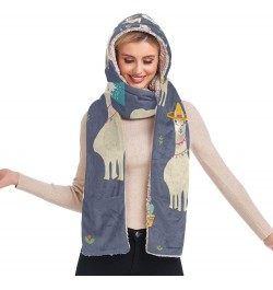 Women's Cold Weather Scarves, 3 in 1 Cotton Velvet Lining Warm Hooded Wrap Multi 16 $13.43 Scarves