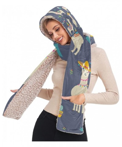 Women's Cold Weather Scarves, 3 in 1 Cotton Velvet Lining Warm Hooded Wrap Multi 16 $13.43 Scarves