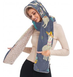 Women's Cold Weather Scarves, 3 in 1 Cotton Velvet Lining Warm Hooded Wrap Multi 16 $13.43 Scarves