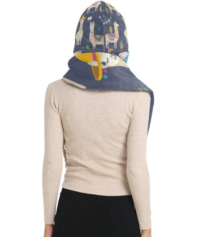 Women's Cold Weather Scarves, 3 in 1 Cotton Velvet Lining Warm Hooded Wrap Multi 16 $13.43 Scarves