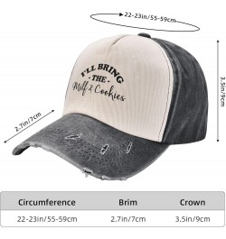 I'll Bring-The Milf-&-Cookies-Hat Funny Dad Caps Adults Cool Denim Baseball caps for Men Women Black and White $13.79 Basebal...