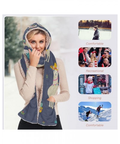 Women's Cold Weather Scarves, 3 in 1 Cotton Velvet Lining Warm Hooded Wrap Multi 16 $13.43 Scarves