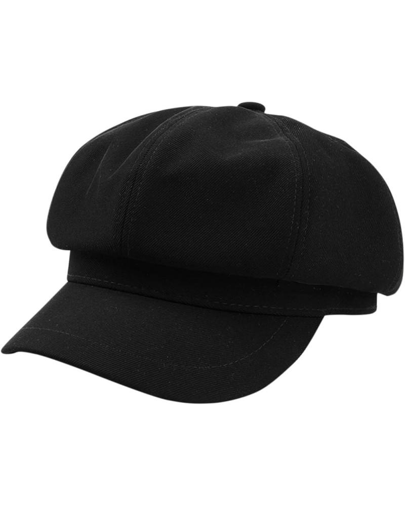 Casual Solid Men&Women Newsboy Flat Fashion Hat Cabbie Cap Traditional Easy Baseball Caps Womens Christmas Hat C-black $9.56 ...