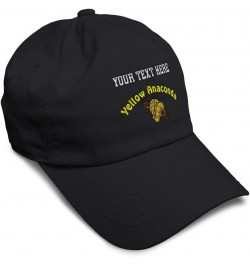 Custom Soft Baseball Cap Yellow Anaconda Reptiles Reptile Twill Cotton Nature Dad Hat for Men & Women Black Personalized Text...