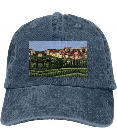 Italy-Tuscan Print Trucker Sports Hat Soccer Hat Adjustable Baseball Caps Hats Casual Hat Sun Cap Navy Blue $10.51 Baseball Caps