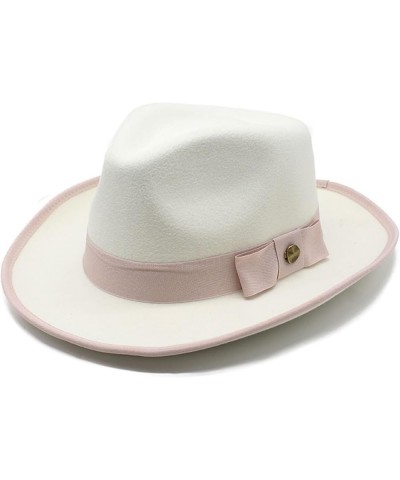 Winter Hat Europe and America Men and Women Temperament Retro Cap Large Brim Spot Bow Satin File Jazz Hat 6 $13.03 Fedoras