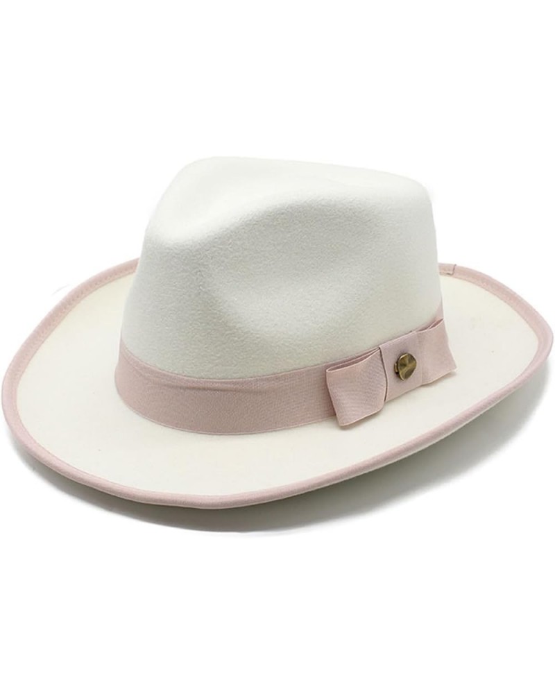 Winter Hat Europe and America Men and Women Temperament Retro Cap Large Brim Spot Bow Satin File Jazz Hat 6 $13.03 Fedoras