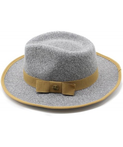 Winter Hat Europe and America Men and Women Temperament Retro Cap Large Brim Spot Bow Satin File Jazz Hat 6 $13.03 Fedoras