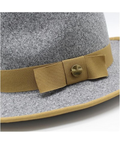 Winter Hat Europe and America Men and Women Temperament Retro Cap Large Brim Spot Bow Satin File Jazz Hat 6 $13.03 Fedoras