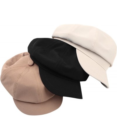 Casual Solid Men&Women Newsboy Flat Fashion Hat Cabbie Cap Traditional Easy Baseball Caps Womens Christmas Hat C-black $9.56 ...