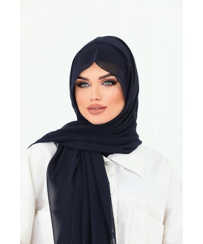 Instant Chiffon Hijab, Ready to wear hijab, modal hijab, Abaya, modern hijab, Instant Scarf, Soft breathable Hijab S7 Navy Bl...