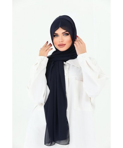 Instant Chiffon Hijab, Ready to wear hijab, modal hijab, Abaya, modern hijab, Instant Scarf, Soft breathable Hijab S7 Navy Bl...