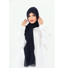 Instant Chiffon Hijab, Ready to wear hijab, modal hijab, Abaya, modern hijab, Instant Scarf, Soft breathable Hijab S7 Navy Bl...