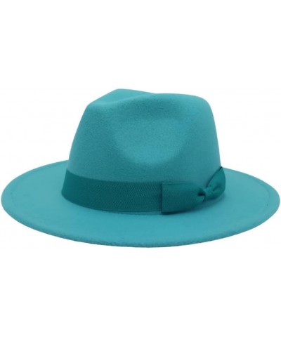 Wide Brim Fedora Hats for Women Men Solid Color Jazz Top Hat Wedding Party Church Panama Felt Cap Khaki $28.49 Fedoras