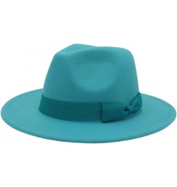 Wide Brim Fedora Hats for Women Men Solid Color Jazz Top Hat Wedding Party Church Panama Felt Cap Khaki $28.49 Fedoras