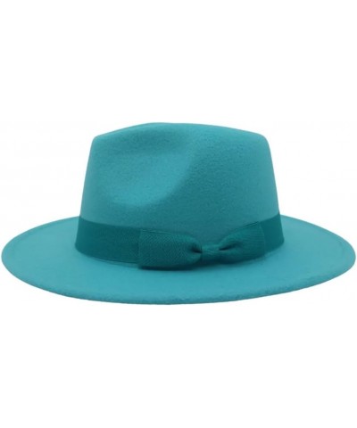 Wide Brim Fedora Hats for Women Men Solid Color Jazz Top Hat Wedding Party Church Panama Felt Cap Khaki $28.49 Fedoras