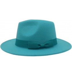 Wide Brim Fedora Hats for Women Men Solid Color Jazz Top Hat Wedding Party Church Panama Felt Cap Khaki $28.49 Fedoras