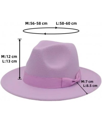 Wide Brim Fedora Hats for Women Men Solid Color Jazz Top Hat Wedding Party Church Panama Felt Cap Khaki $28.49 Fedoras