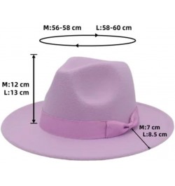 Wide Brim Fedora Hats for Women Men Solid Color Jazz Top Hat Wedding Party Church Panama Felt Cap Khaki $28.49 Fedoras