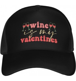 Wine is My Valentine Baseball Cap Men's and Women's Baseball Hat Adjustable Casual Outdoor Breathable Caps Truck Driver Hat D...