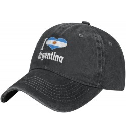 I Love Argentina Cowboy Cap Adjustable Washable Cotton Adult Cowboy Baseball Hat Black Black $15.89 Cowboy Hats