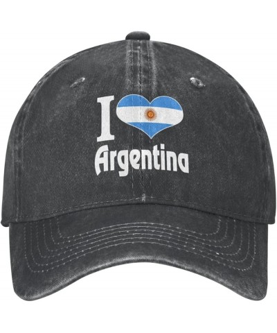 I Love Argentina Cowboy Cap Adjustable Washable Cotton Adult Cowboy Baseball Hat Black Black $15.89 Cowboy Hats