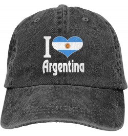 I Love Argentina Cowboy Cap Adjustable Washable Cotton Adult Cowboy Baseball Hat Black Black $15.89 Cowboy Hats