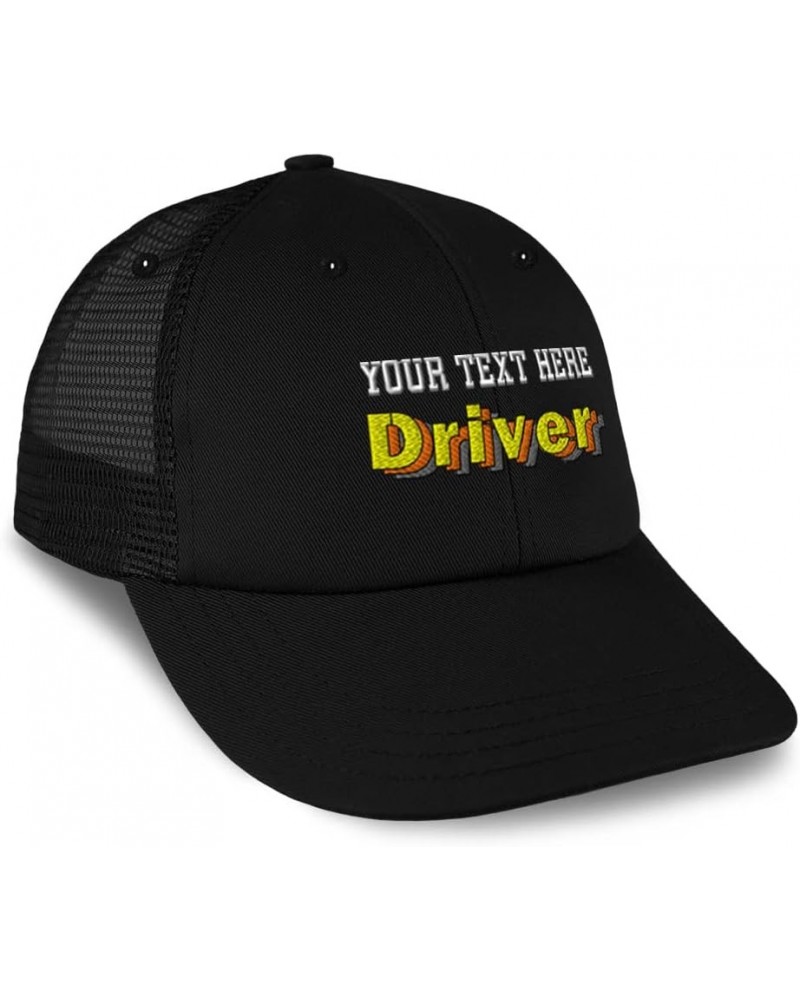 Custom Custom Trucker Hat Baseball Cap Driver Race Cotton Driving Dad Hats for Men & Women Black Personalized Text Here $14.2...