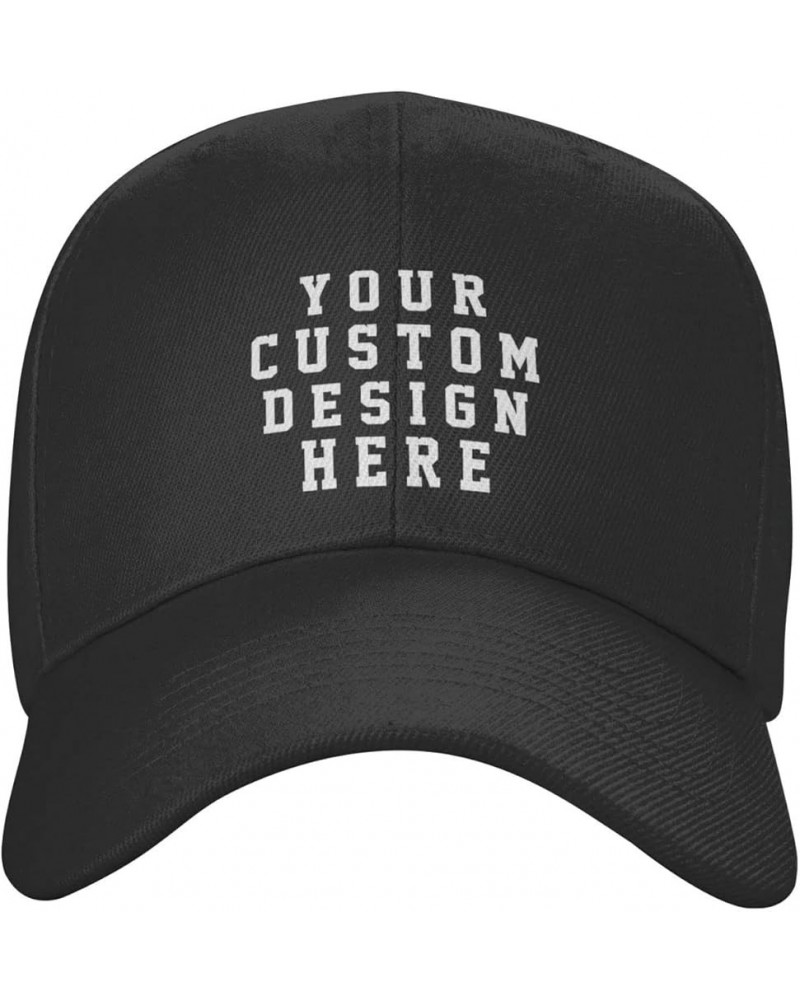 Custom Hat Add Your Name Logo Text Image Here Personalized Baseball Hats Black $7.77 Baseball Caps