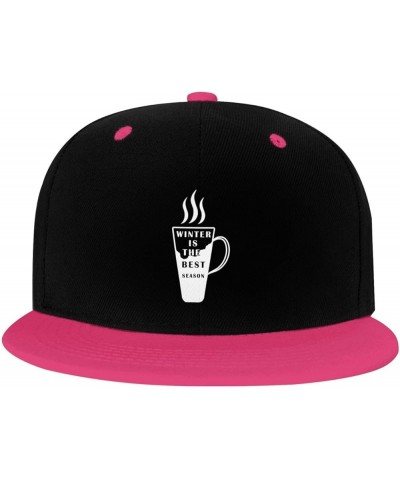 Winter is The Best Season Snapback Hat for Men Women Baseball Cap Trucker Flat Bill Hats Dad Caps Pink $11.64 Baseball Caps