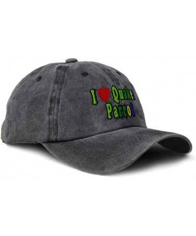 Soft Washed Baseball Cap I Love Quaker Parrot Birds Cotton Dad Hats for Men & Women Black Design Only $11.61 Baseball Caps