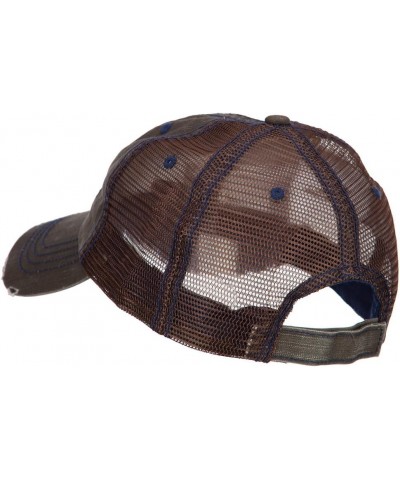 Grandpa Embroidered Low Profile Cotton Mesh Cap Brown $17.05 Baseball Caps