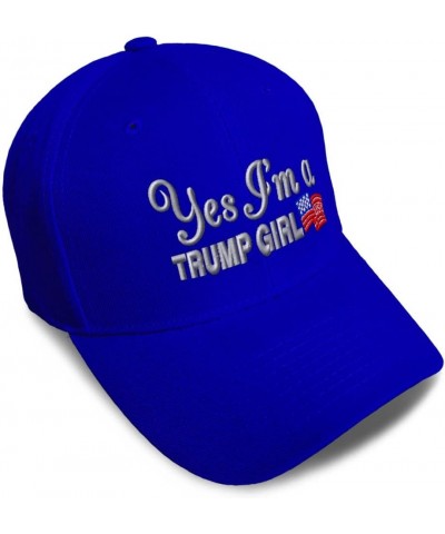 Baseball Cap Yes I'm A Trump Girl Woman Republican Dad Hats for Men and Women Royal Blue Design Only $11.07 Baseball Caps