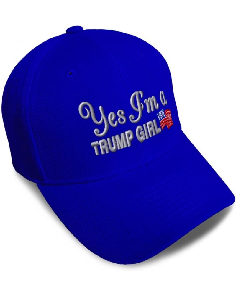 Baseball Cap Yes I'm A Trump Girl Woman Republican Dad Hats for Men and Women Royal Blue Design Only $11.07 Baseball Caps